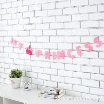 Princess Felt String Hiasan Dinding Hiasan Ulang Tahun